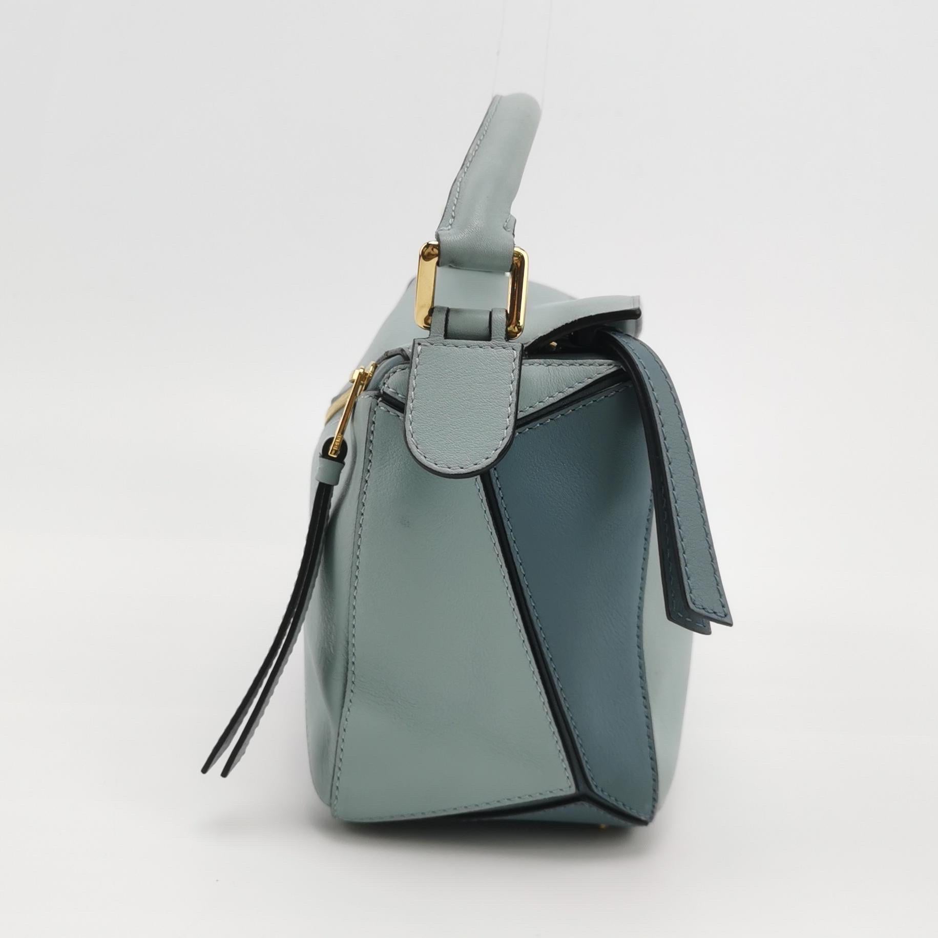 De las mujeres Bolso Loewe Puzzle Pequeño Piel de Becerro Azul Multicolor en venta