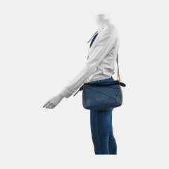 Loewe Puzzle Small Navy Calfskin leather bag
