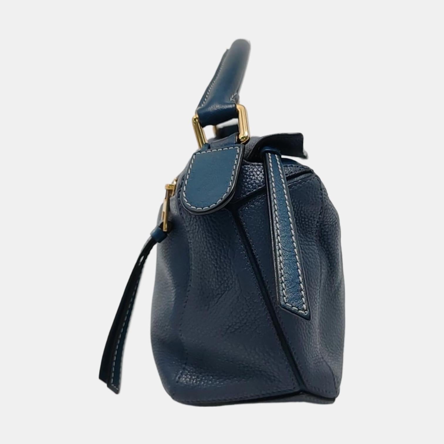 Women's Loewe Puzzle Small Navy Calfskin leather bag For Sale
