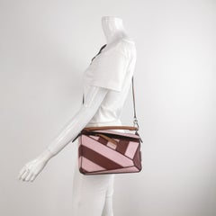 Loewe Puzzle Small Pink Burgundy Stripes Crossbody Bag