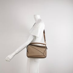 Loewe Puzzle Small Sand Beige Brown Strap Crossbody Bag