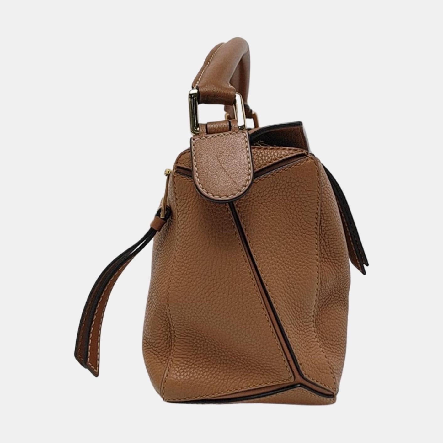Women's Loewe Puzzle Small Tan Brown Calfskin leather bag For Sale