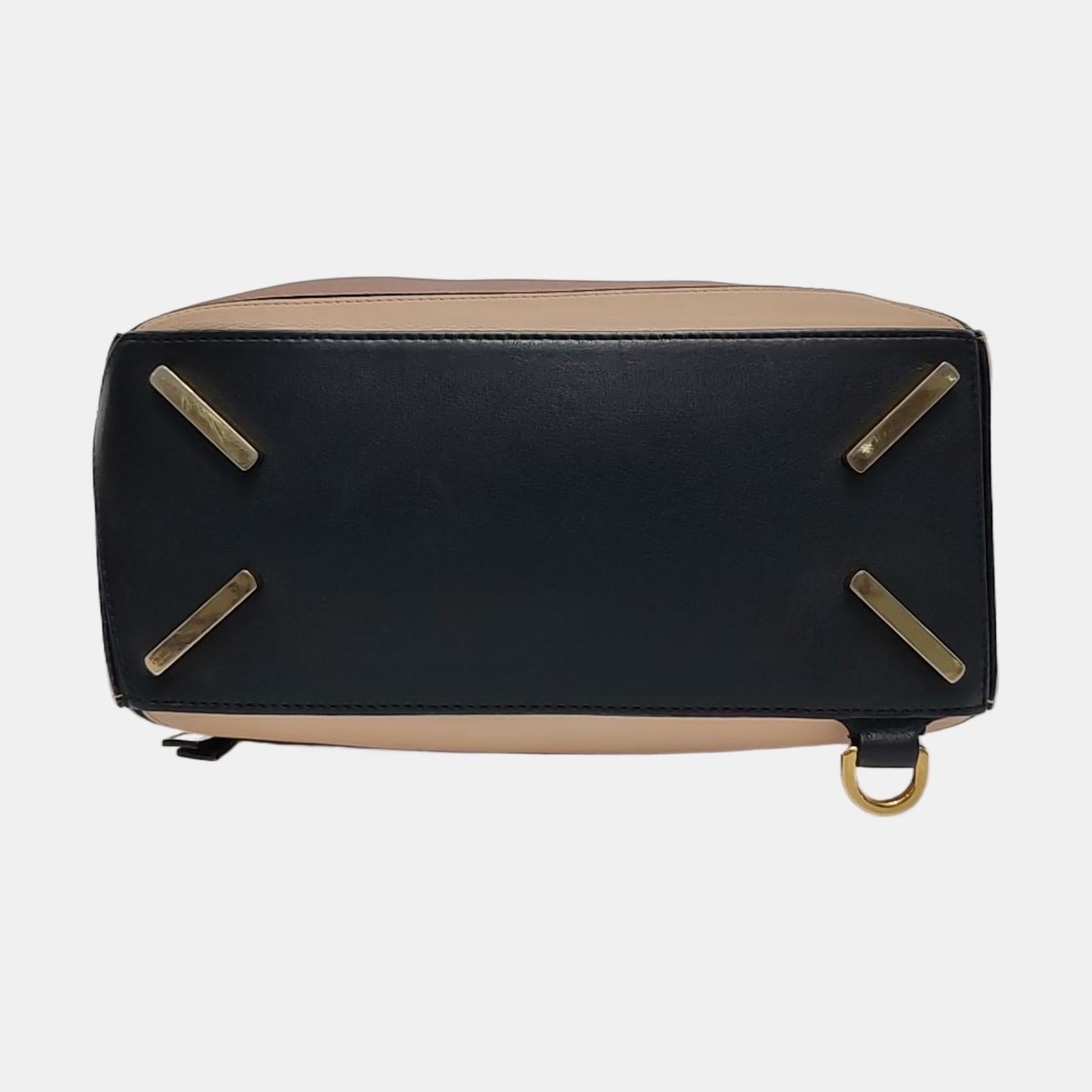 Loewe Puzzle Small Tricolor Black Brown Grey Calfskin leather bag For Sale 2