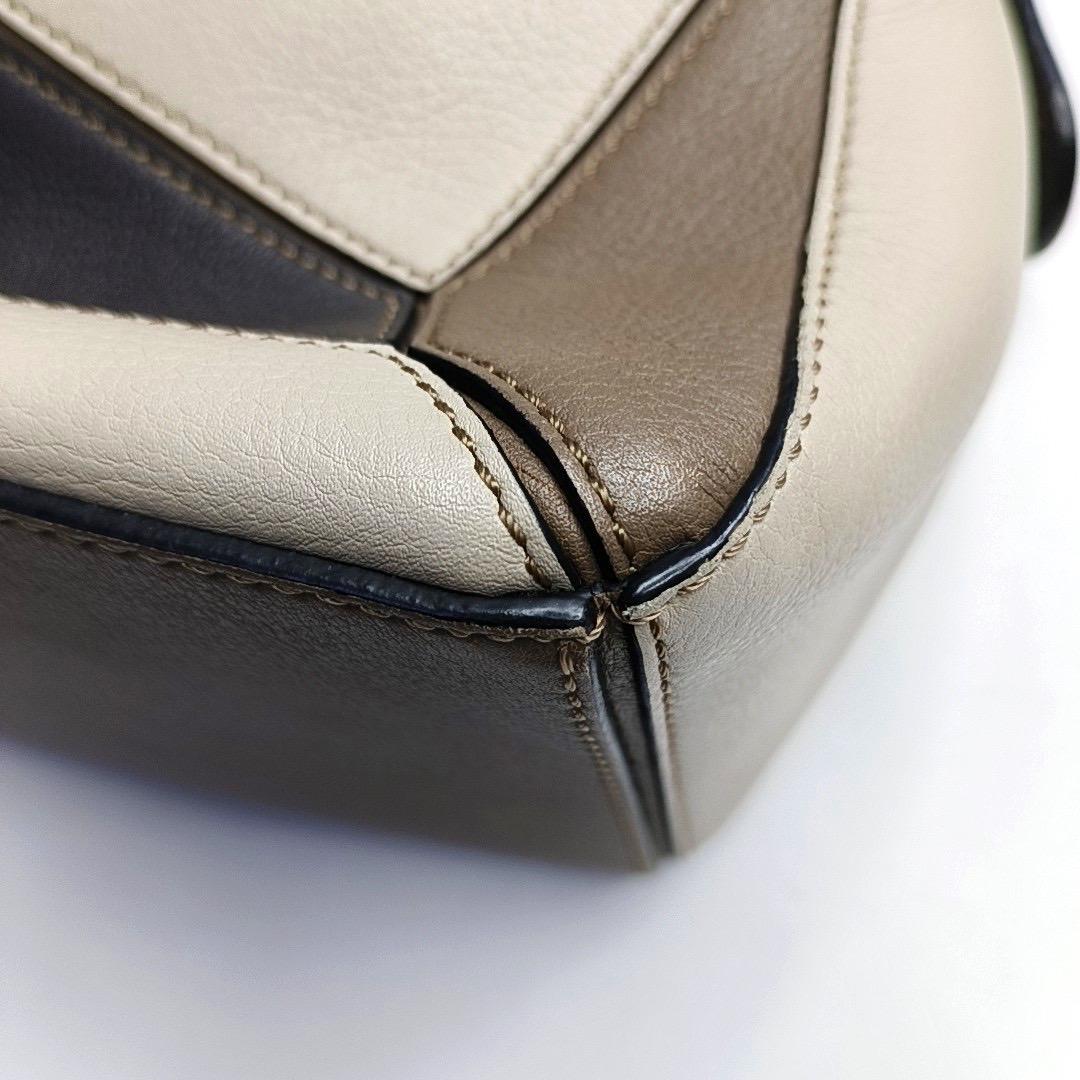 Loewe Puzzle Small Tricolor Black Grey Calfskin leather bag For Sale 8