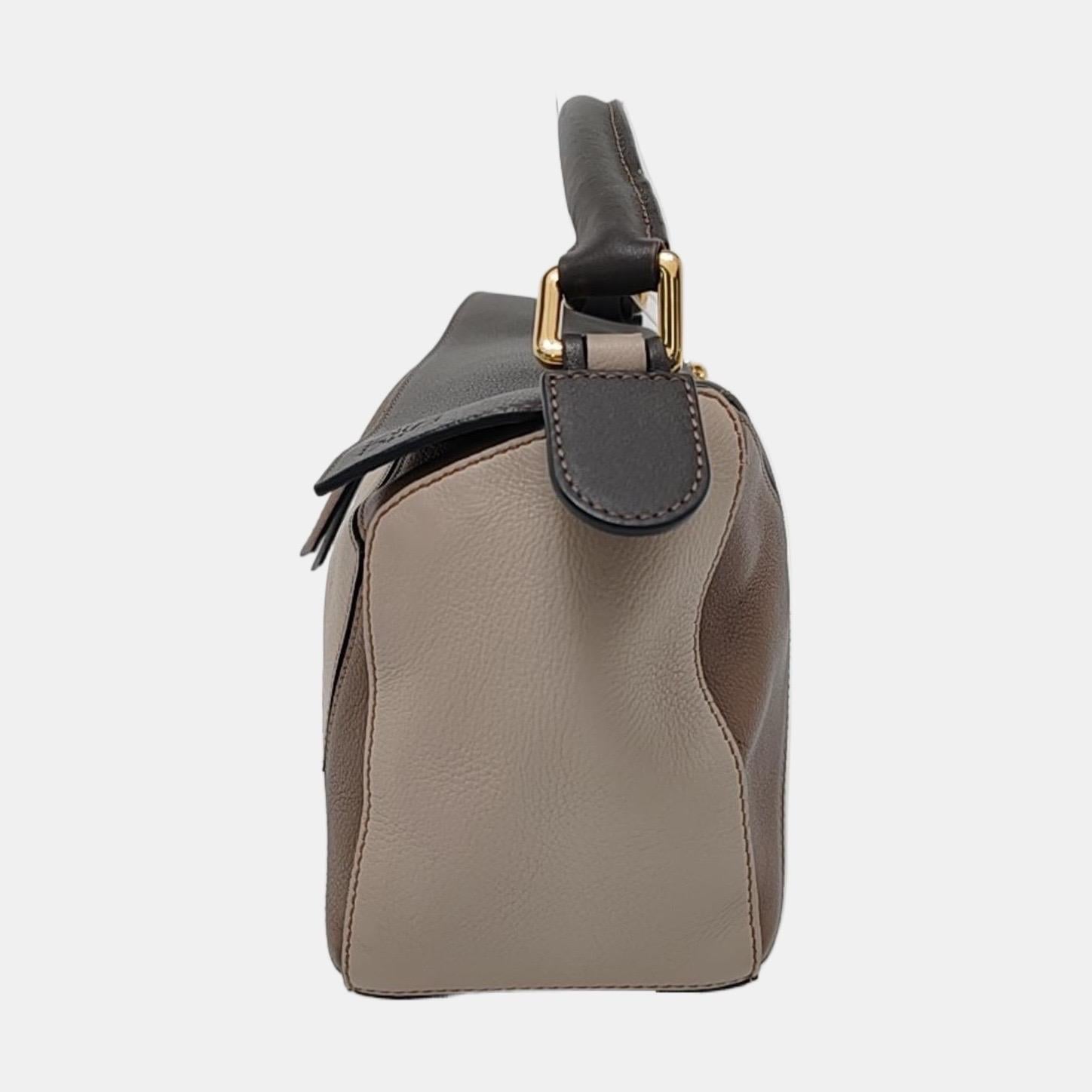Women's Loewe Puzzle Small Tricolor Black Grey Calfskin leather bag For Sale