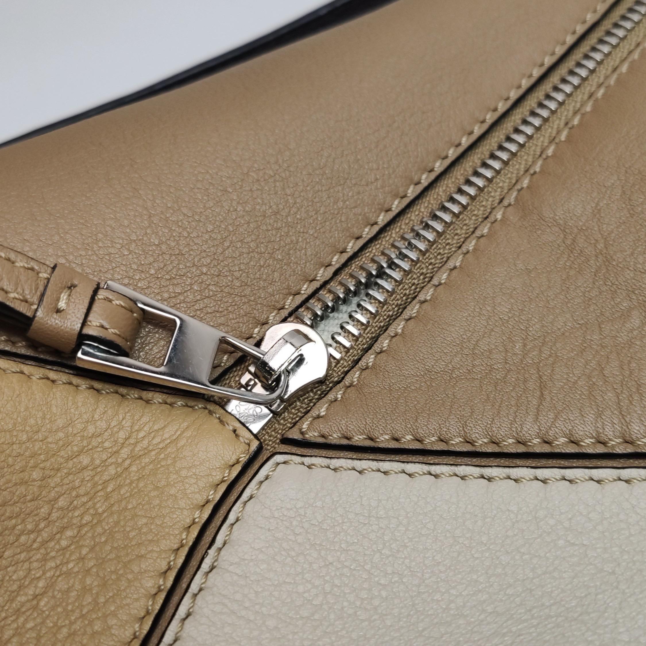 Loewe Puzzle Small Tricolor Brown Beige Yellow Crossbody Bag 7