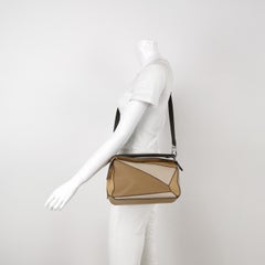 Loewe Puzzle Small Tricolor Brown Beige Yellow Crossbody Bag