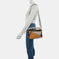 Loewe Puzzle Small Tricolor Caramel Sand Black Crossbody Bag