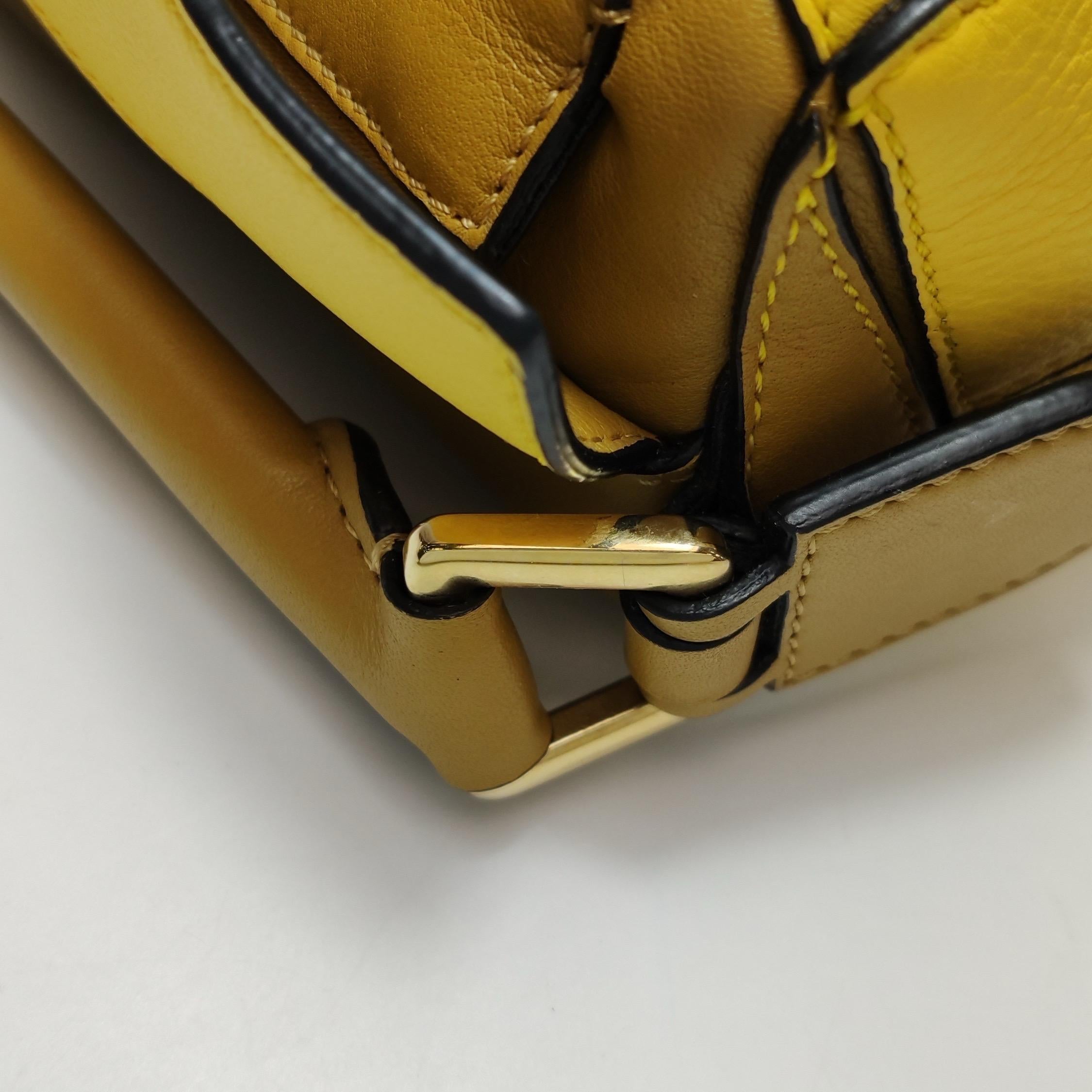 Loewe Puzzle Small Yellow Brown Stripes Crossbody Bag 7