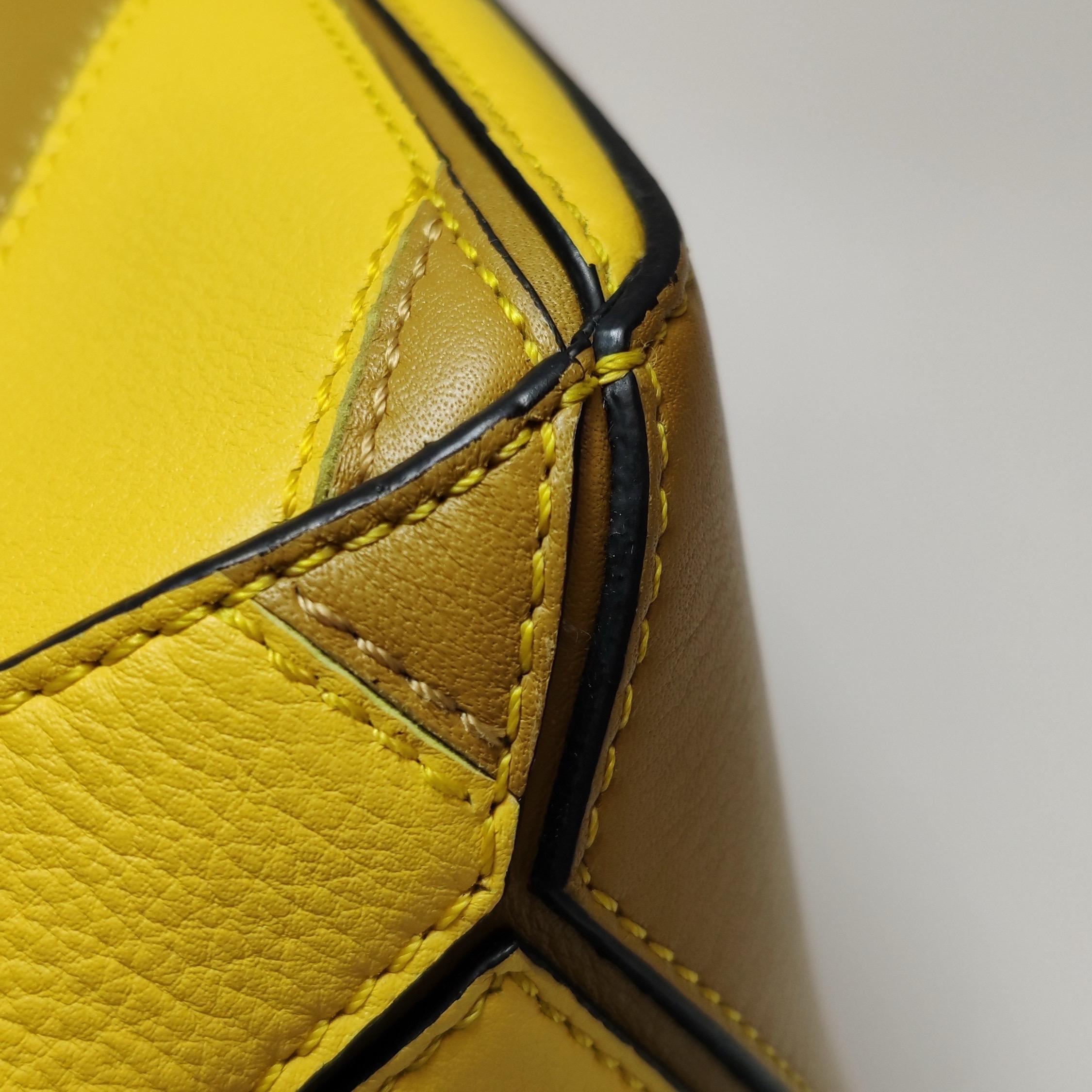 Loewe Puzzle Small Yellow Brown Stripes Crossbody Bag 9