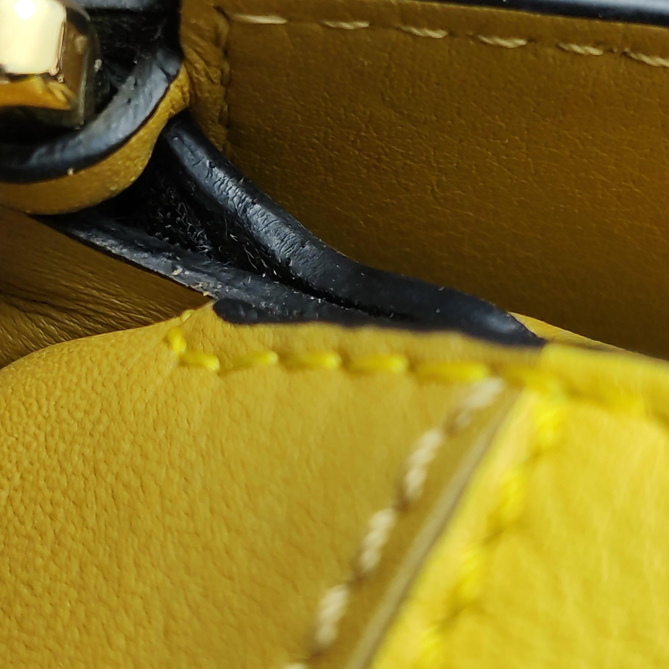 Loewe Puzzle Small Yellow Brown Stripes Crossbody Bag 10