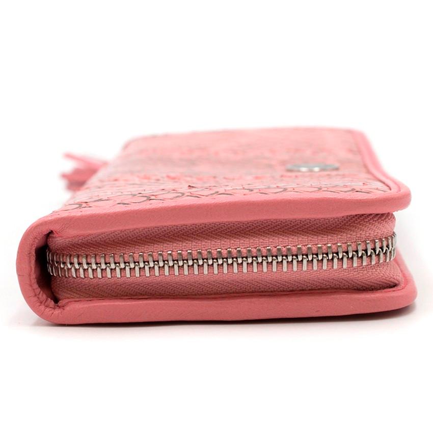 Pink Loewe Python Leather Wallet
