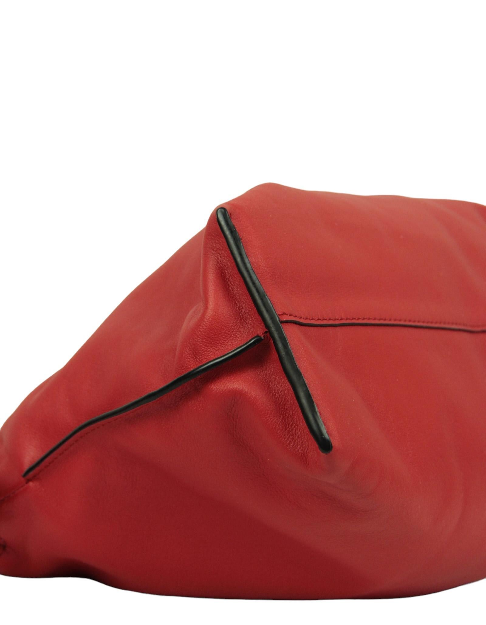 Women's Loewe Red Calfskin Leather Flamenco Bag w/ Donut Chain For Sale