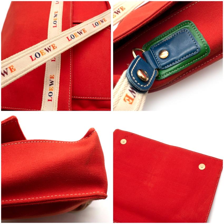 red canvas crossbody bag
