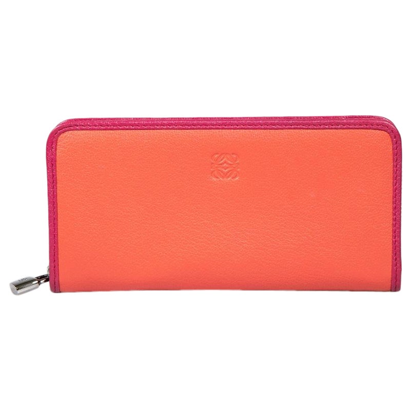 Loewe Red Leather Amazona Zip Around Long Wallet