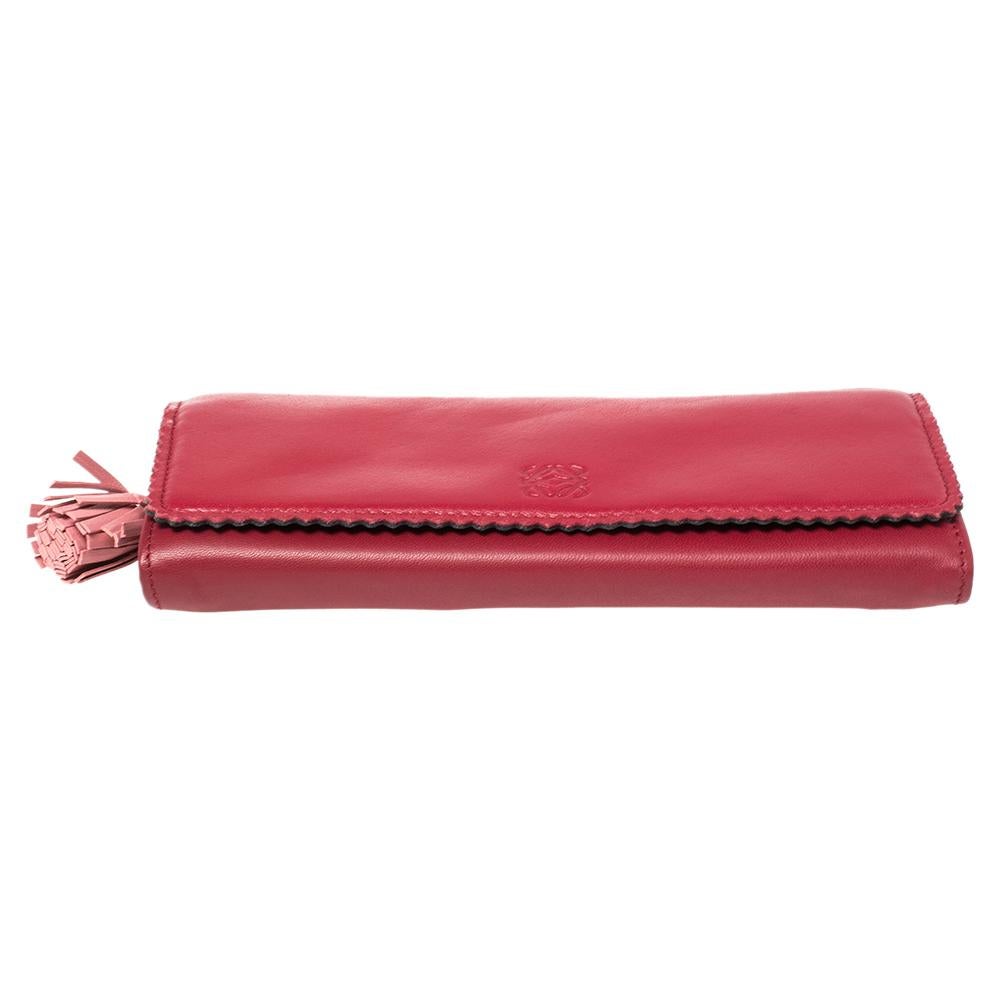 Women's Loewe Red Leather Continental Wallet