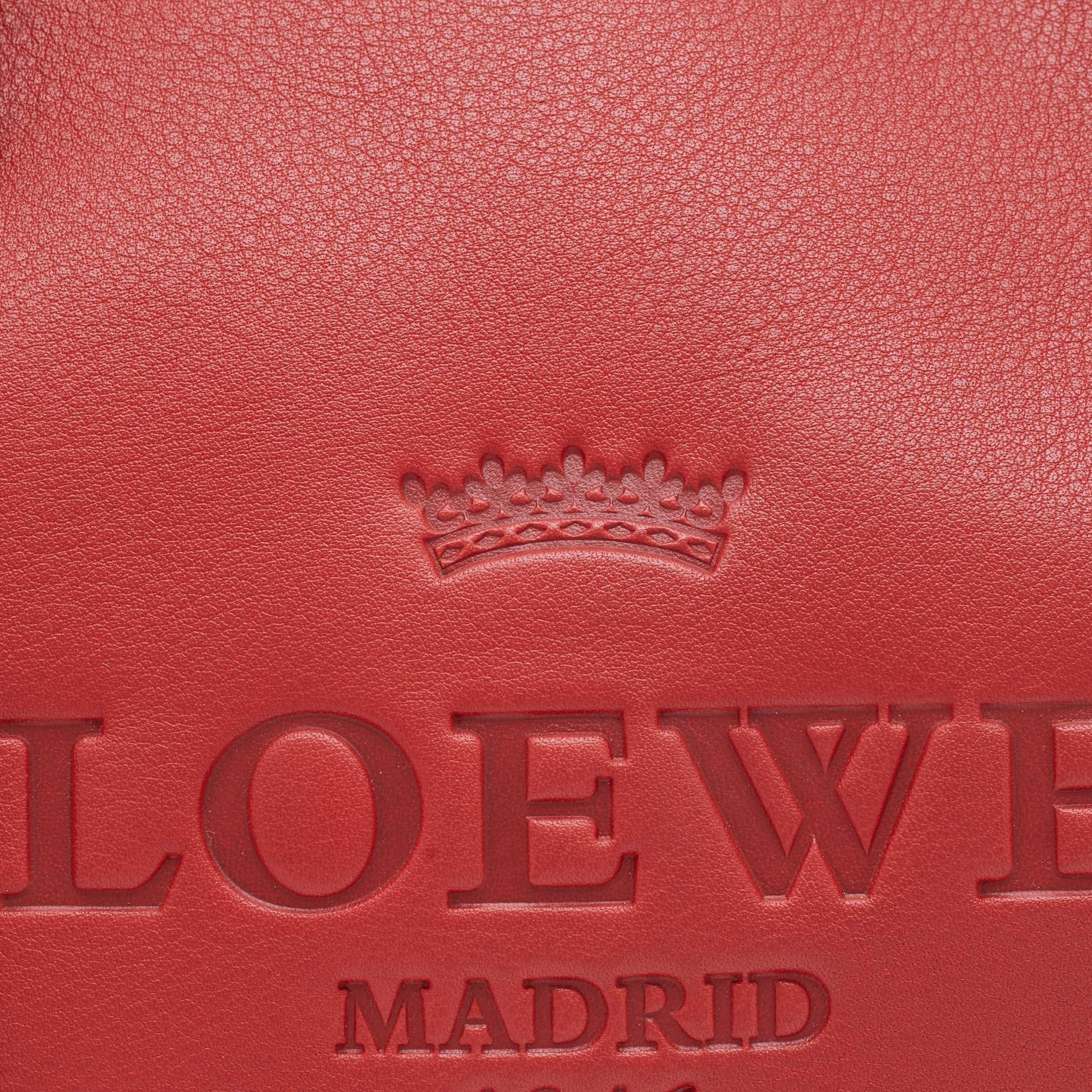 Loewe Red Leather Heritage Tote 3