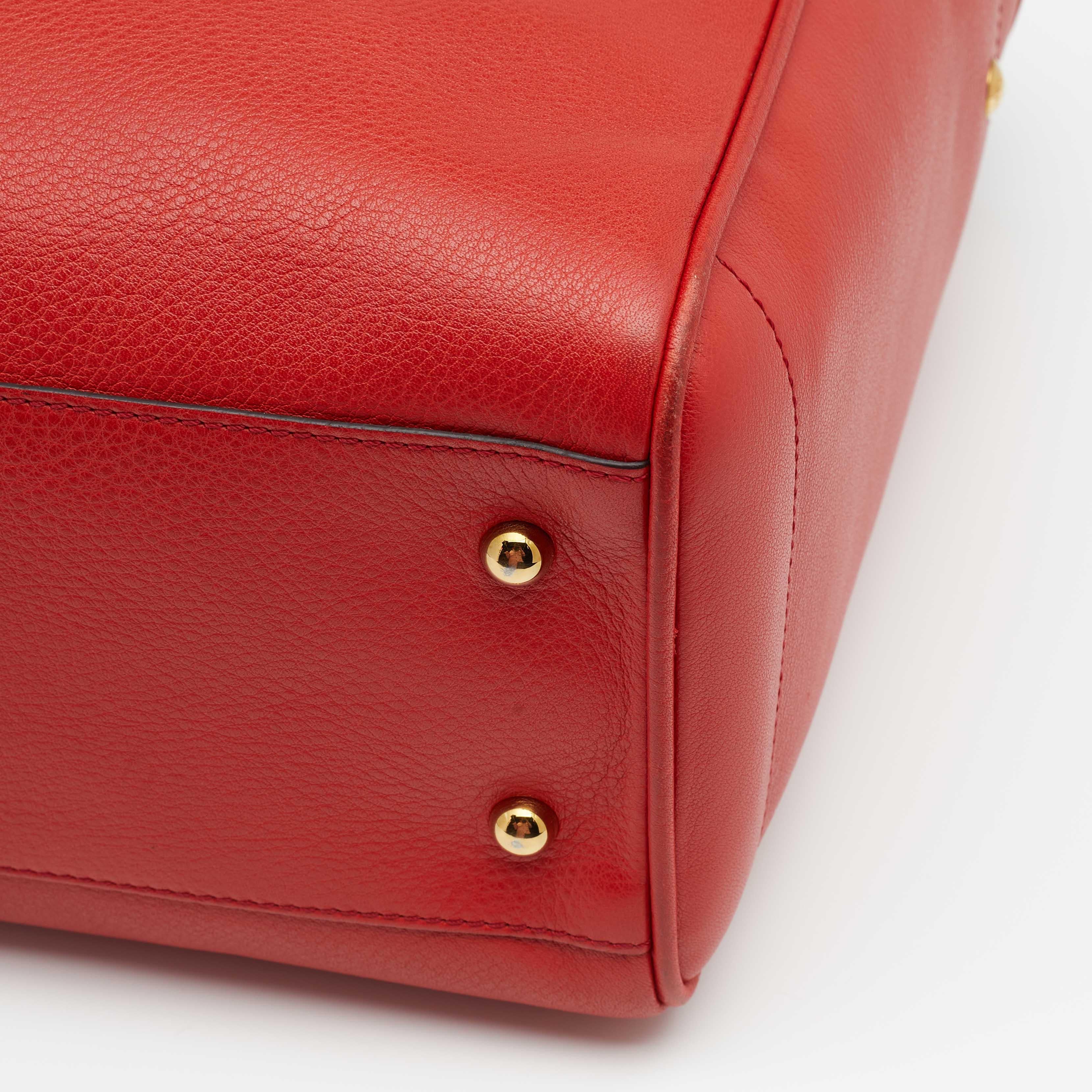 Women's Loewe Red Leather Heritage Tote