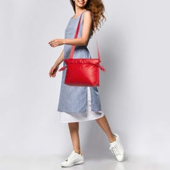 Loewe Red Leather Medium Flamenco Clutch Bag