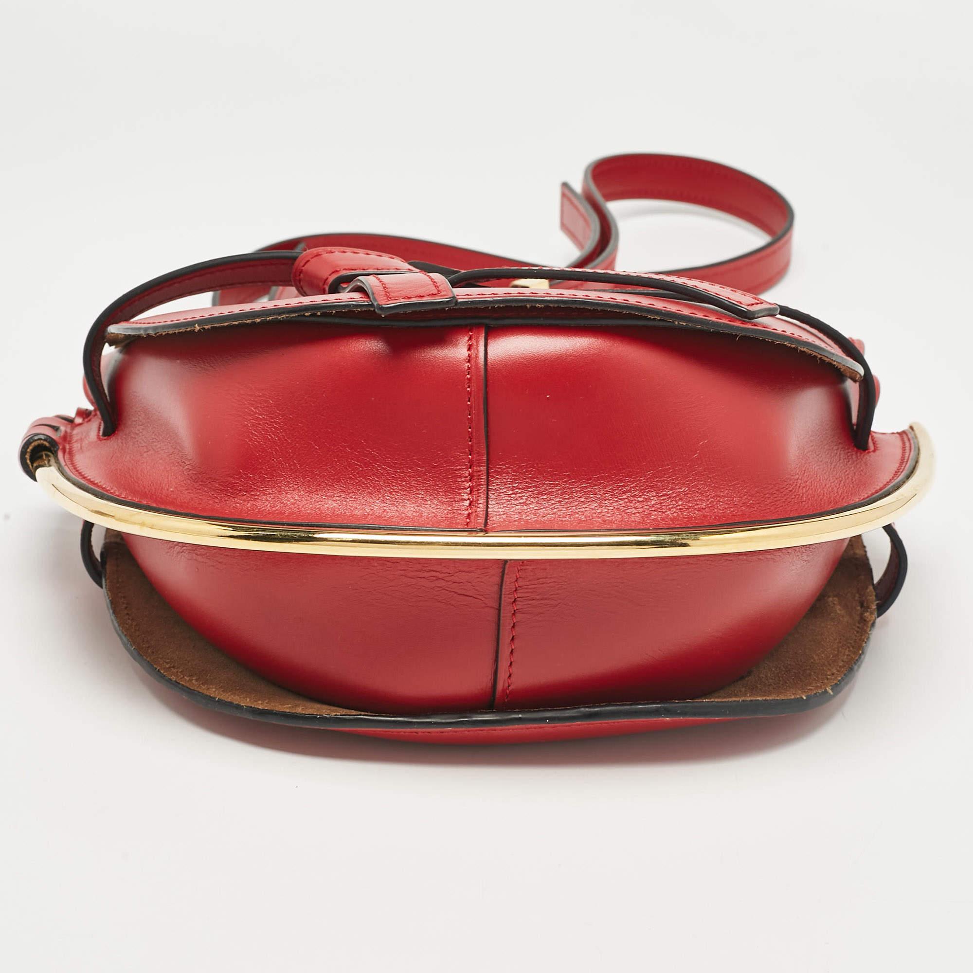 Loewe Red Leather Metal Gate Shoulder Bag 3