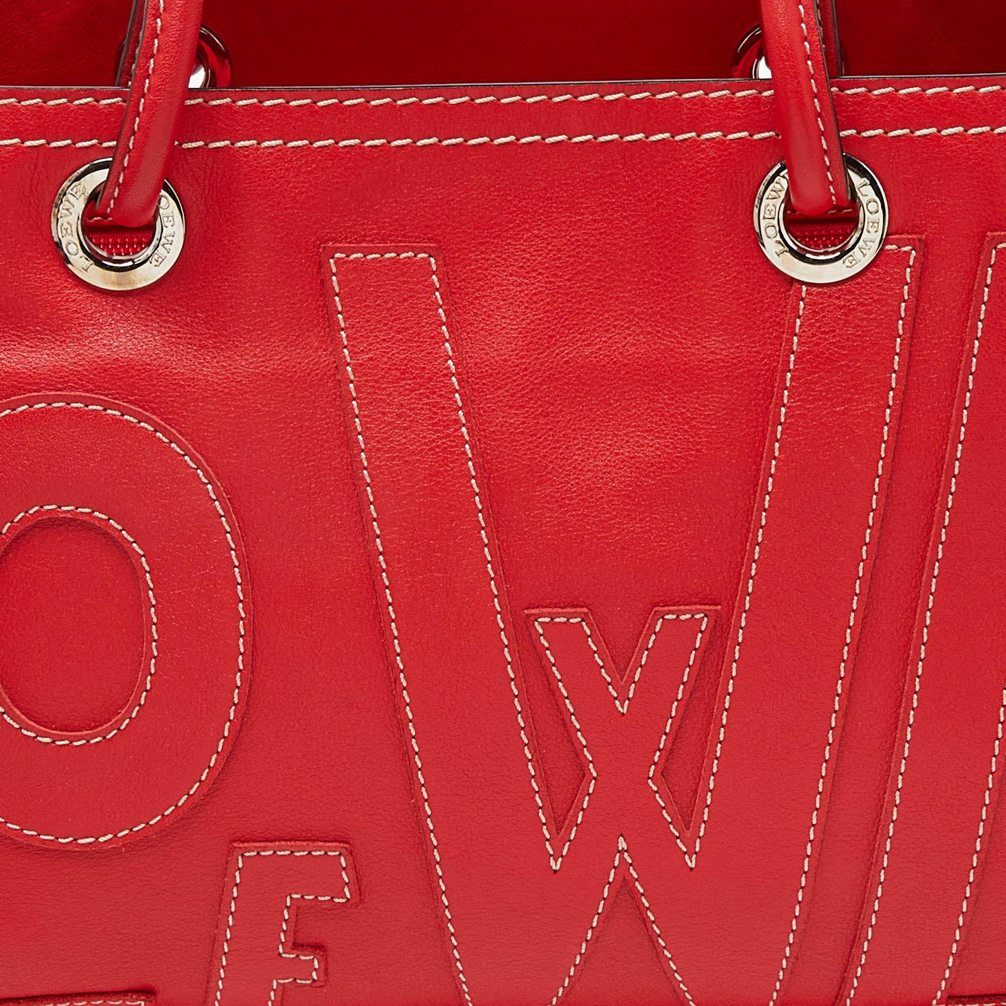 Loewe Red Leather Tote with Wallet 1