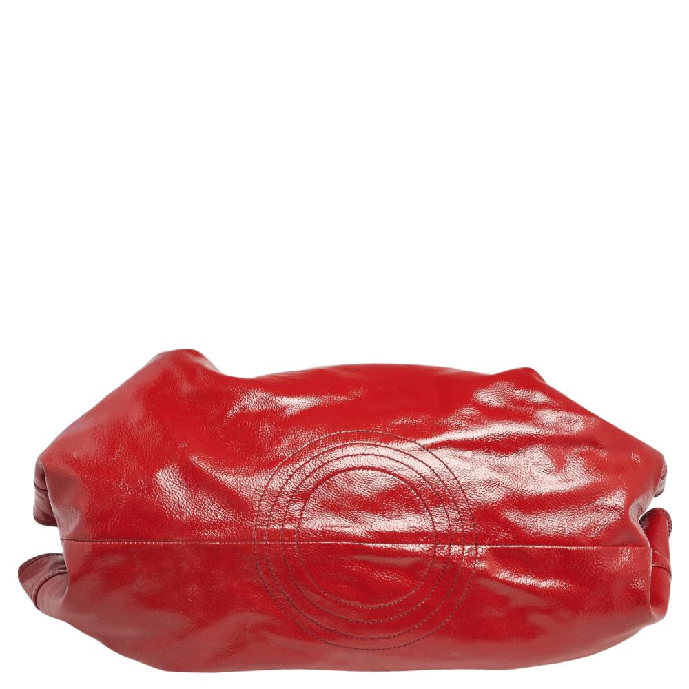 Women's Loewe Red Patent Leather Aire Hobo