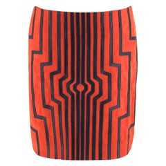 Loewe Red Suede Cyborg Mini Skirt - Size US 4