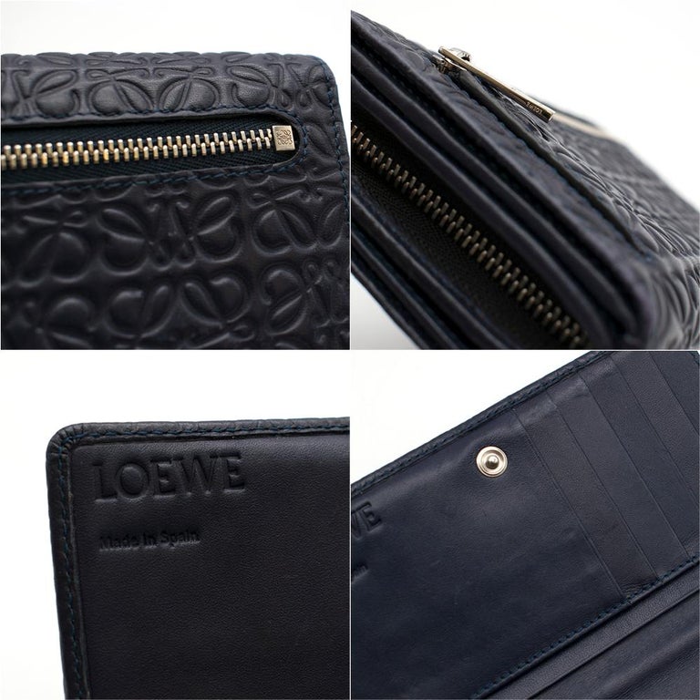 Loewe Repeat Small Vertical Wallet in Navy Blue at 1stDibs