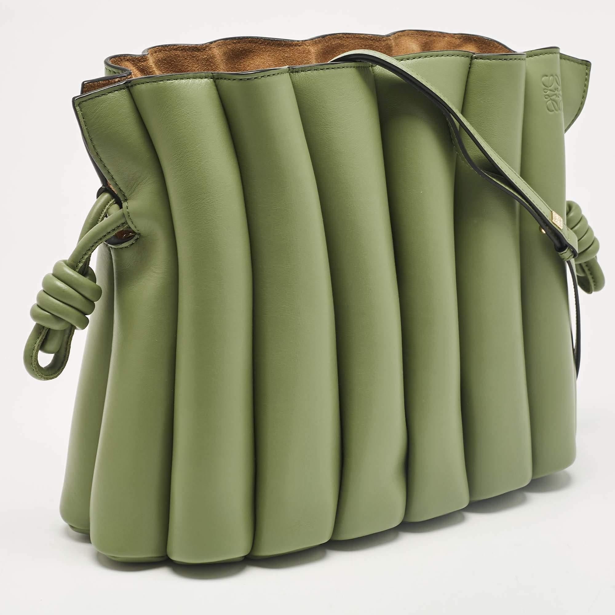 Brown Loewe Rosemary Leather Ondas Flamenco Knot Shoulder Bag