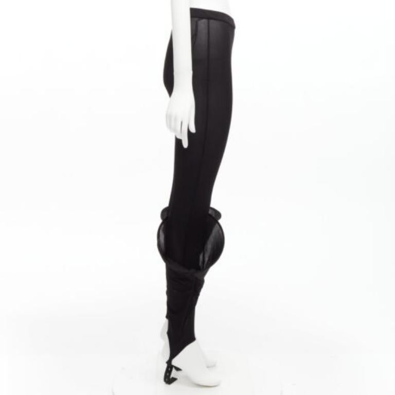 LOEWE Runway Hoop black 3D cuff semi sheer stirred up legging pants FR36 S In New Condition For Sale In Hong Kong, NT