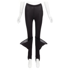 LOEWE Runway Hoop black 3D cuff semi sheer stirred up legging pants FR36 S