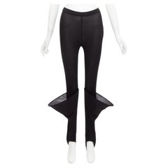 LOEWE Runway Hoop black 3D cuff semi sheer stirred up legging pants FR36 S