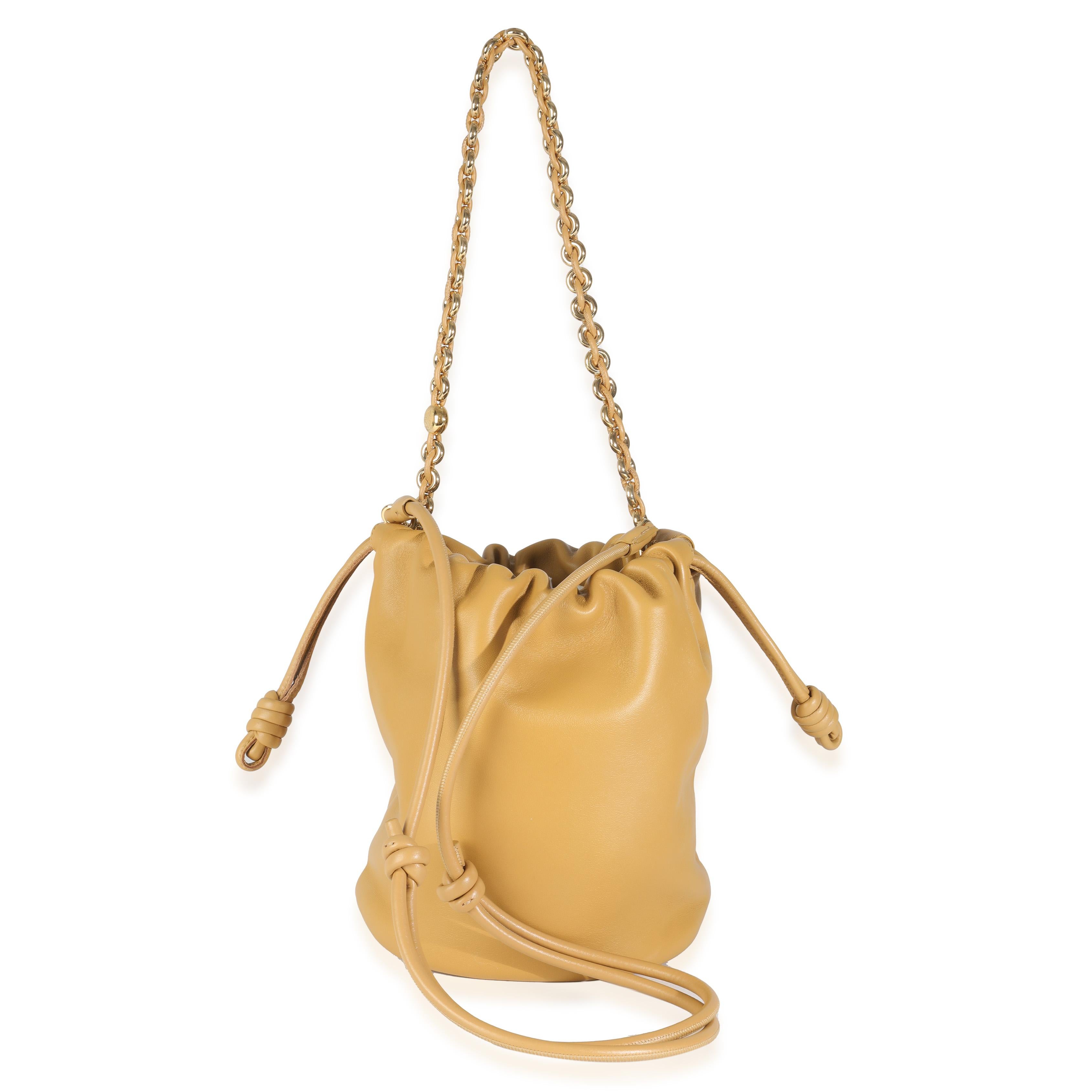 Loewe Sahara Mellow Nappa Lambskin Flamenco Chain Bucket Bag For Sale 3