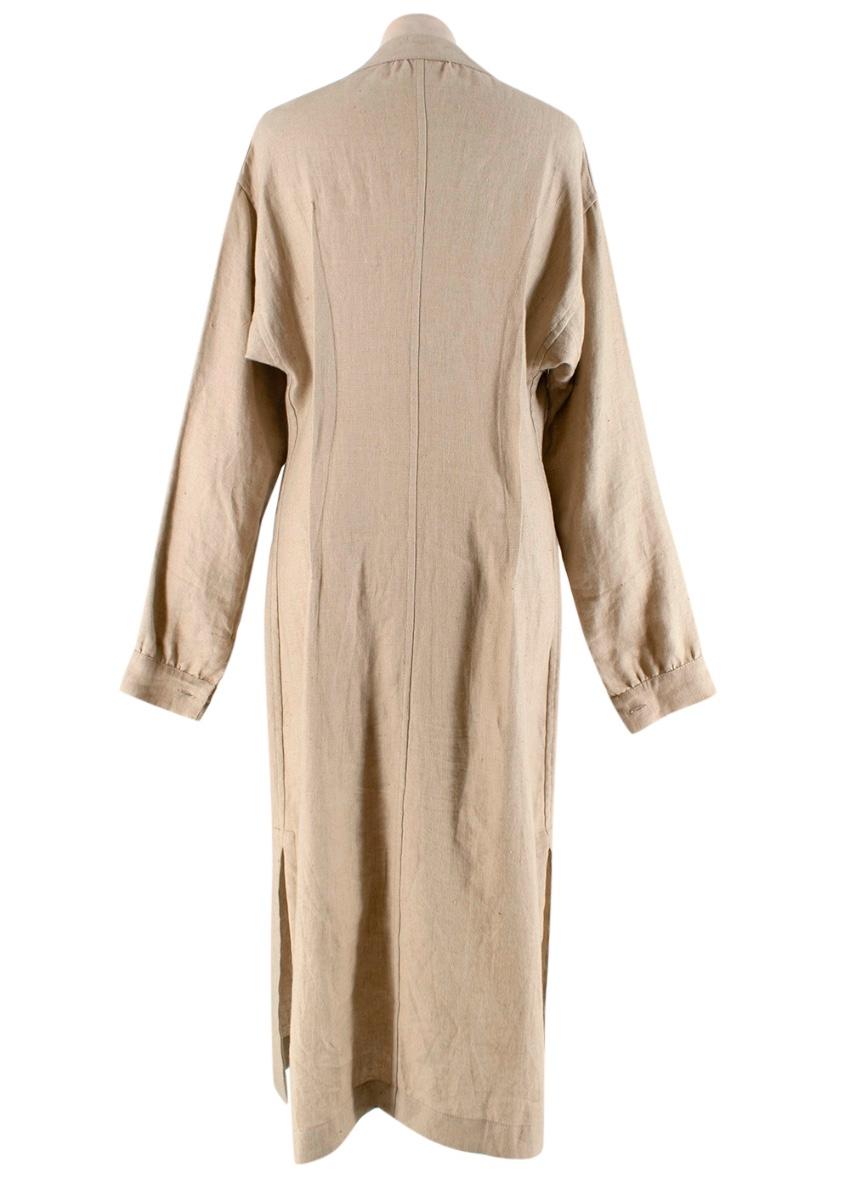 linen long sleeve maxi dress