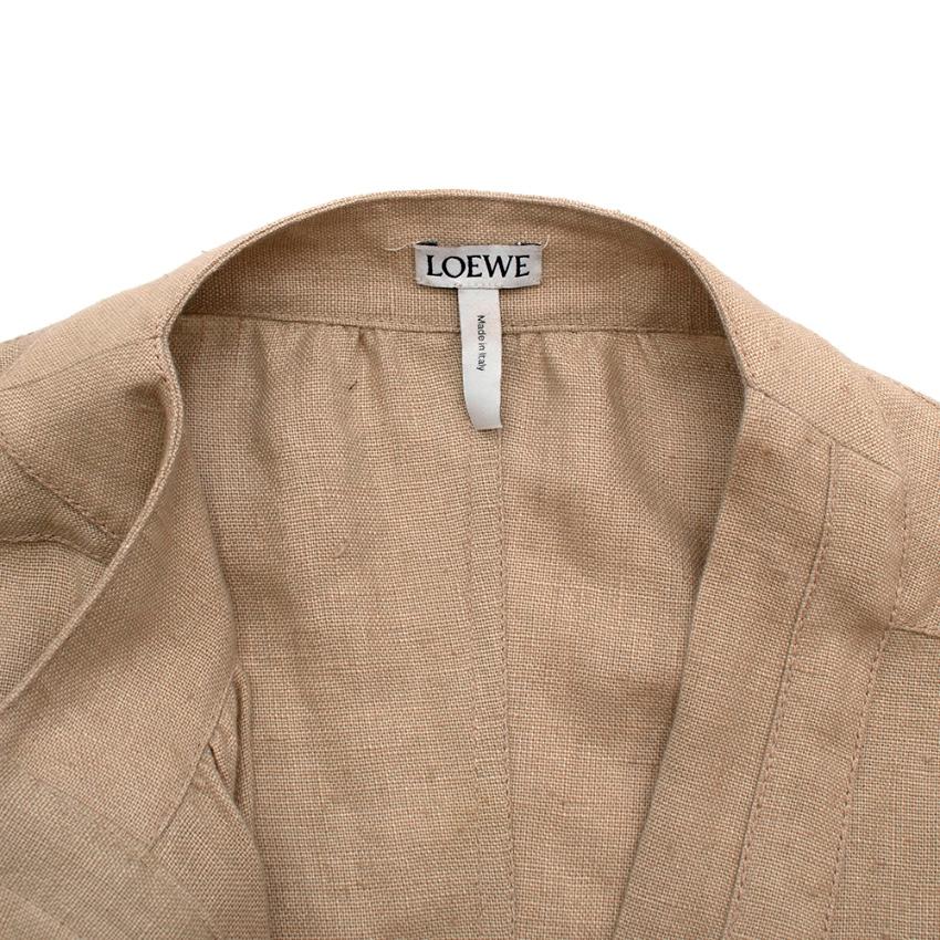 Loewe Sand Linen Long-Sleeve Maxi Dress - Size US 6 In New Condition For Sale In London, GB