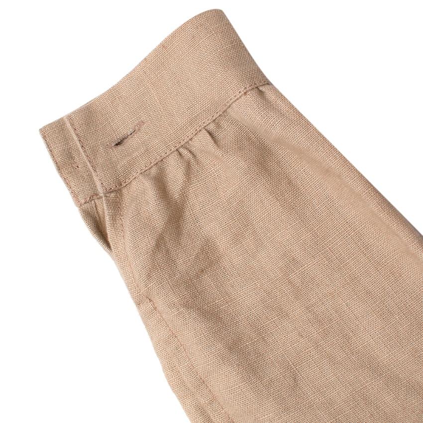 Beige Loewe Sand Linen Long-Sleeve Maxi Dress - Size US 6 For Sale