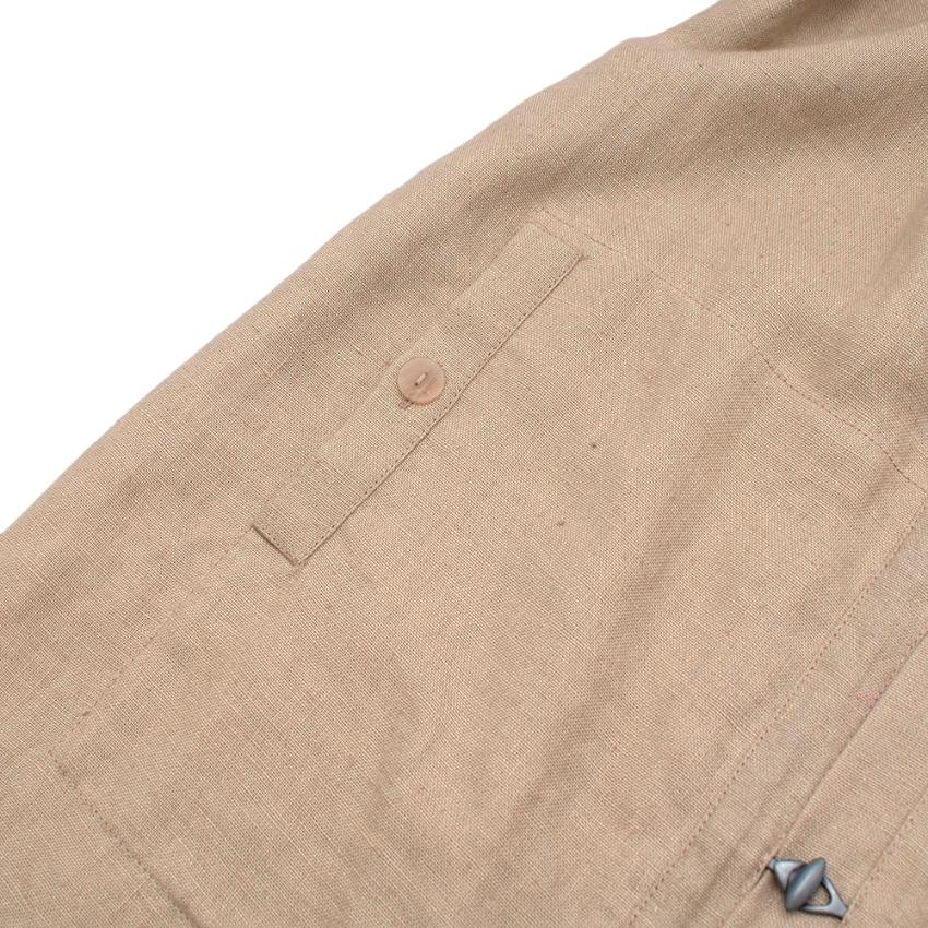 Loewe Sand Linen Long-Sleeve Maxi Dress - Size US 6 For Sale 2