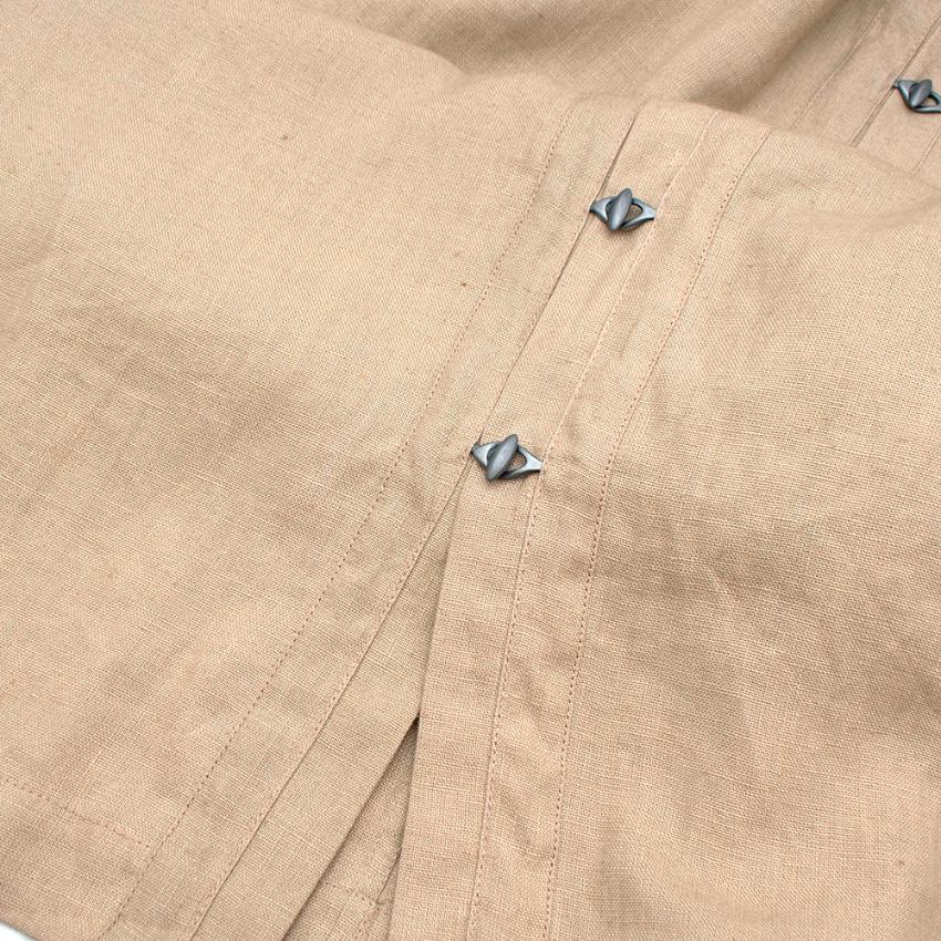 Loewe Sand Linen Long-Sleeve Maxi Dress - Size US 6 For Sale 3