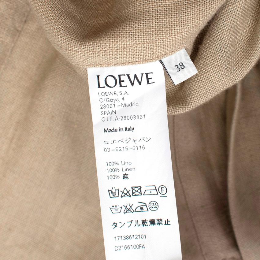 Loewe Sand Linen Long-Sleeve Maxi Dress - Size US 6 For Sale 4