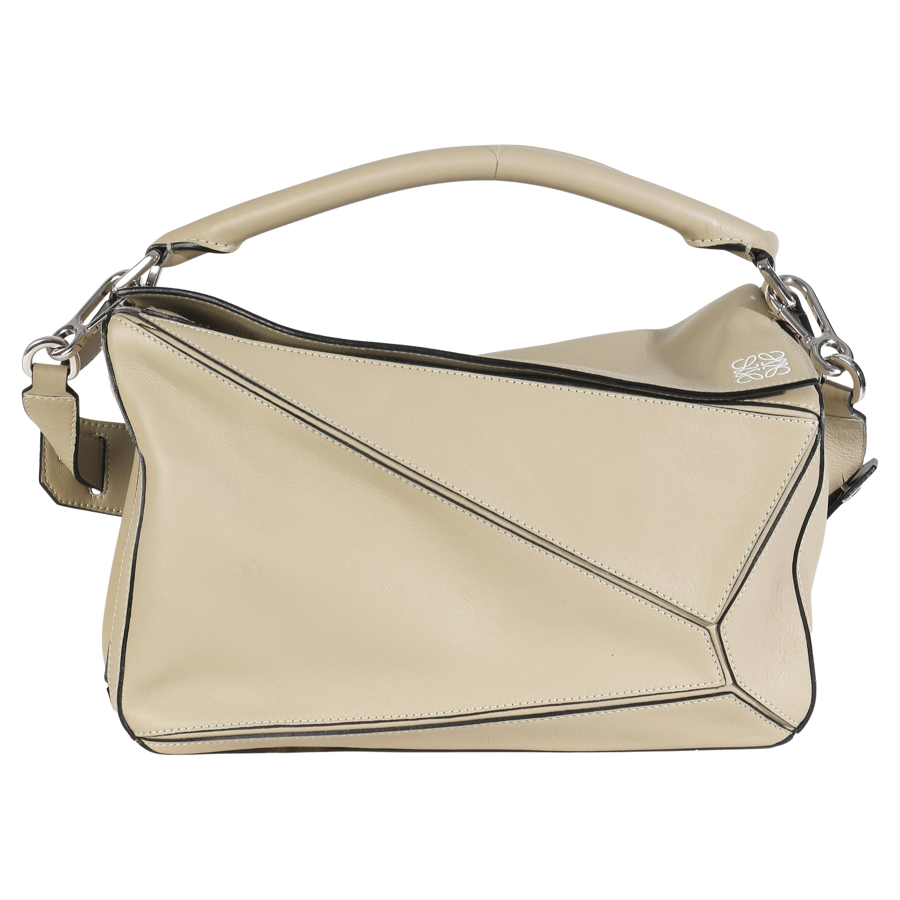 Loewe Sand Smooth Calfskin Medium Puzzle Bag