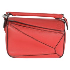 Loewe Scarlet Calfskin Mini Puzzle Bag