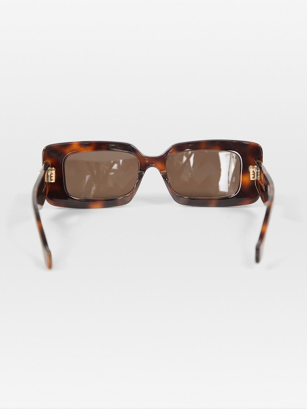 Loewe Shiny Dark Havana Anagram Sunglasses In New Condition For Sale In London, GB