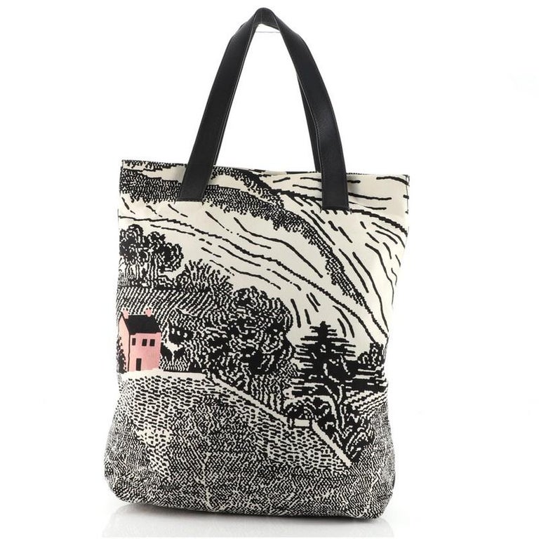 Loewe Shopper Tote Printed Canvas with Leather North South For Sale at  1stDibs