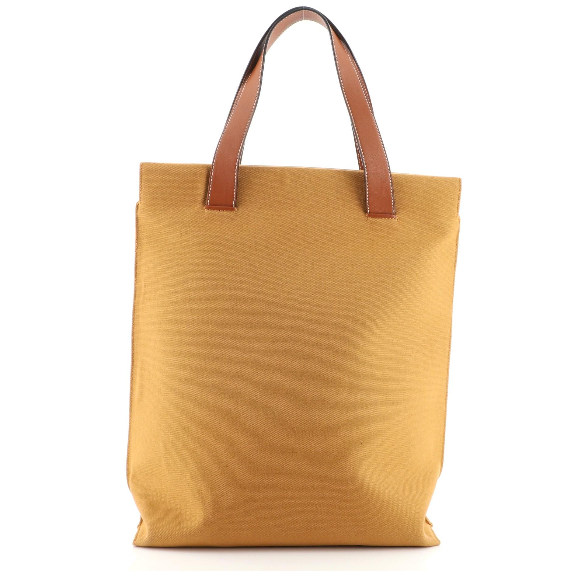 Loewe Shopper Tote Printed Canvas with Leather North South In Good Condition In NY, NY