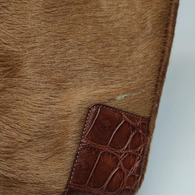 Loewe Shoulder Bag Pony-style Calfskin Crocodile Leather Strap 6