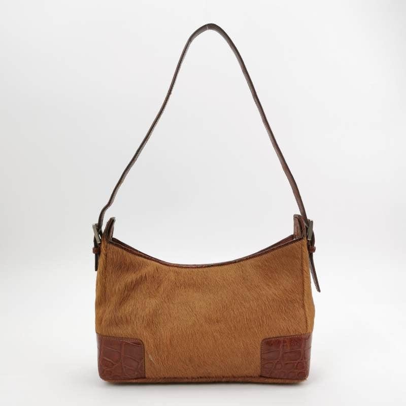 Loewe Shoulder Bag Pony-style Calfskin Crocodile Leather Strap In Good Condition In AUBERVILLIERS, FR