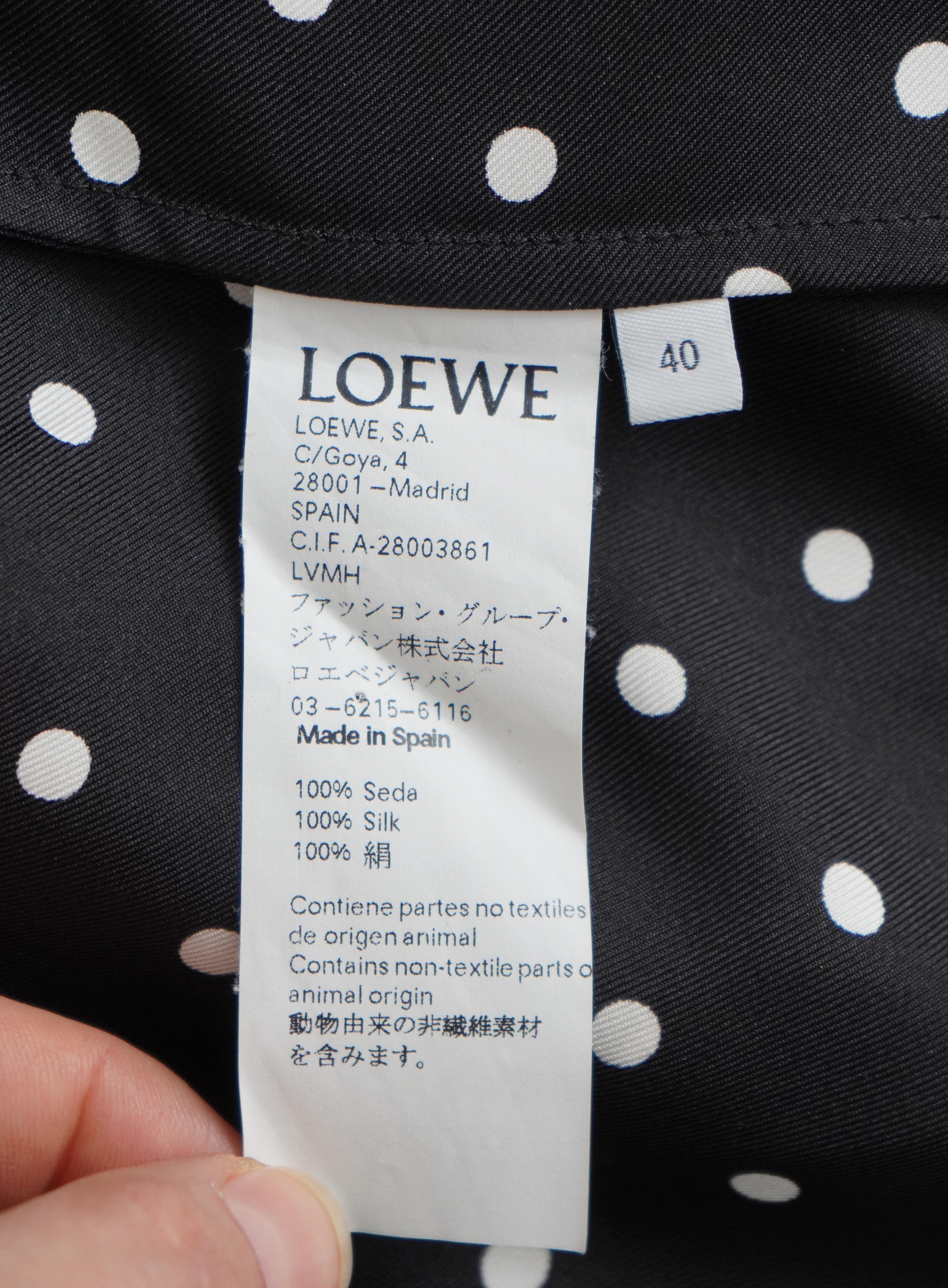 LOEWE Silk Polka-dot Long Sleeve Top  For Sale 6