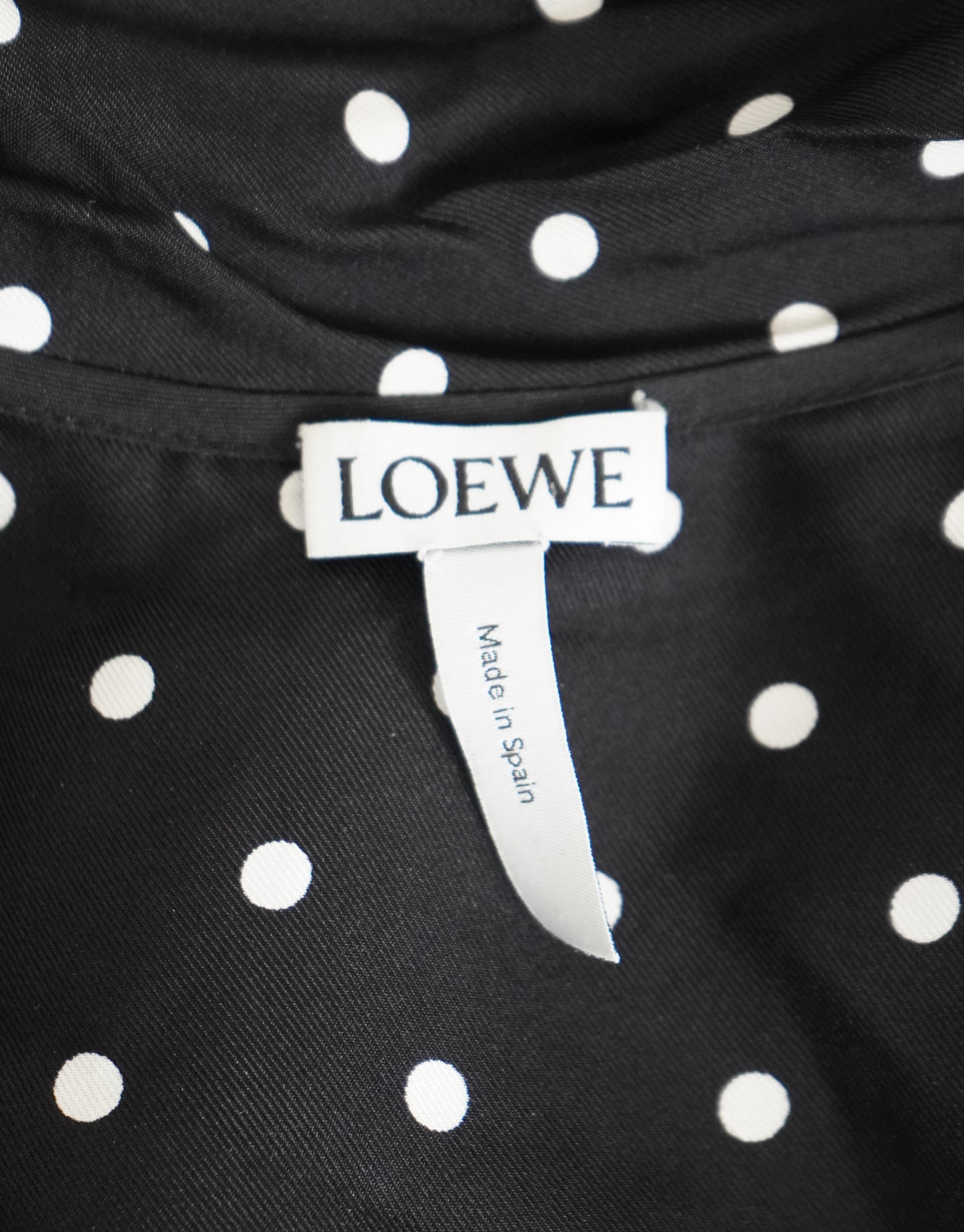 LOEWE Silk Polka-dot Long Sleeve Top  For Sale 7