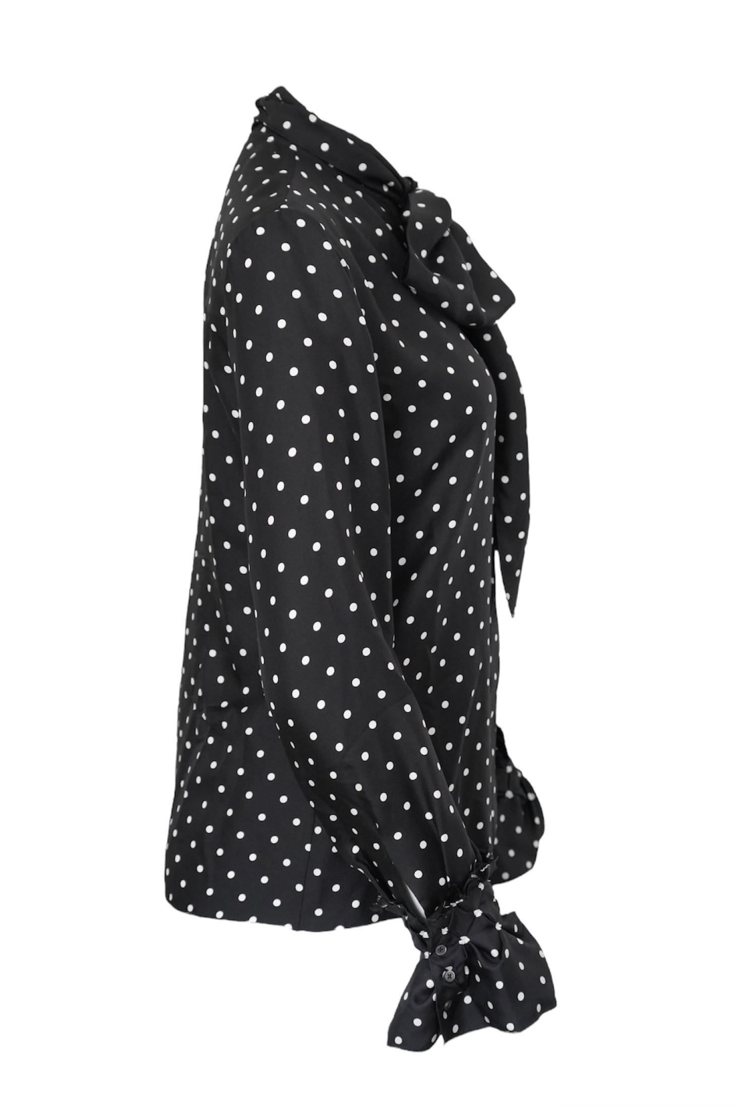 Women's LOEWE Silk Polka-dot Long Sleeve Top  For Sale