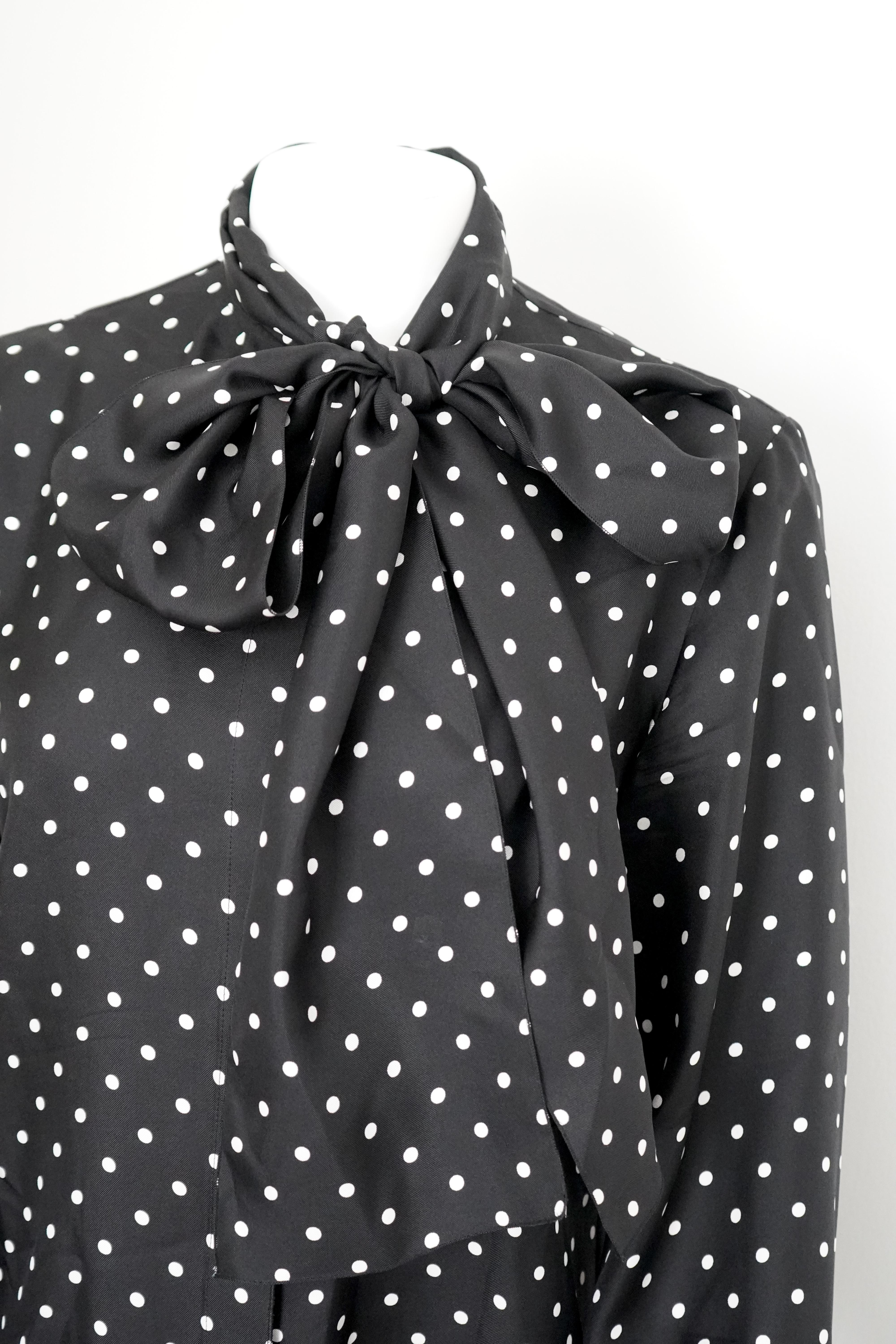 LOEWE Silk Polka-dot Long Sleeve Top  For Sale 1